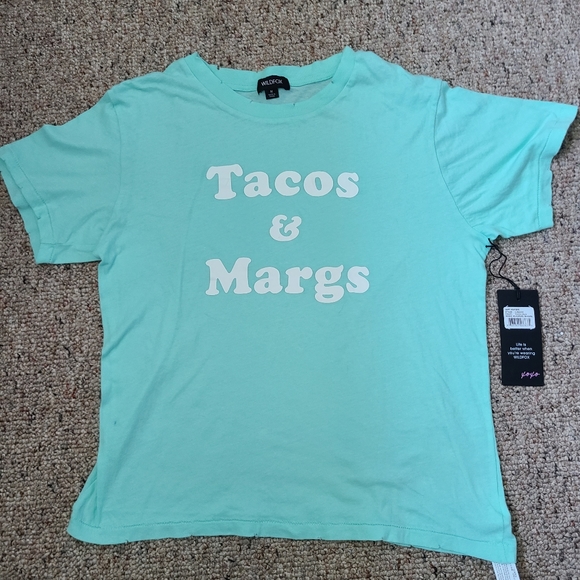 NWT Mint/Yucca Wildfox Tacos & Margs Short Sleeve T Shirt Medium - Picture 2 of 7